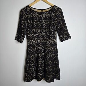 ABS Allen Schwartz Dress Womens 4 Lace‎ Half Sleeve Cocktail Party Made in USA